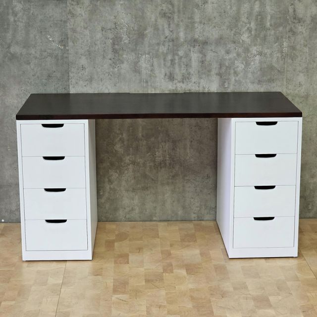 Bàn làm việc chân tủ 140x60cm gỗ tự nhiên BD68183