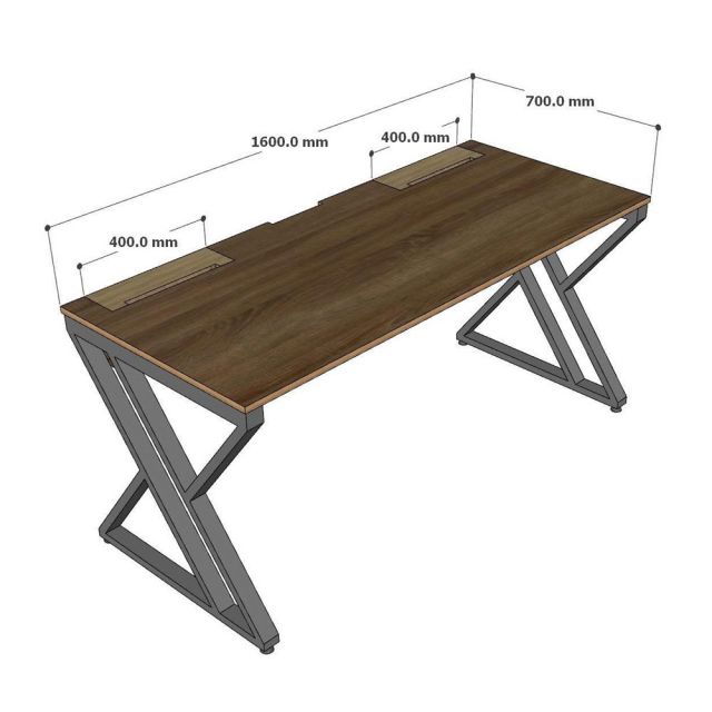 Bàn làm việc có hộp điện 160x70cm gỗ plywood ZD043