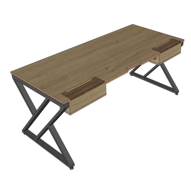 Bàn làm việc có hộp điện 160x70cm gỗ plywood ZD043