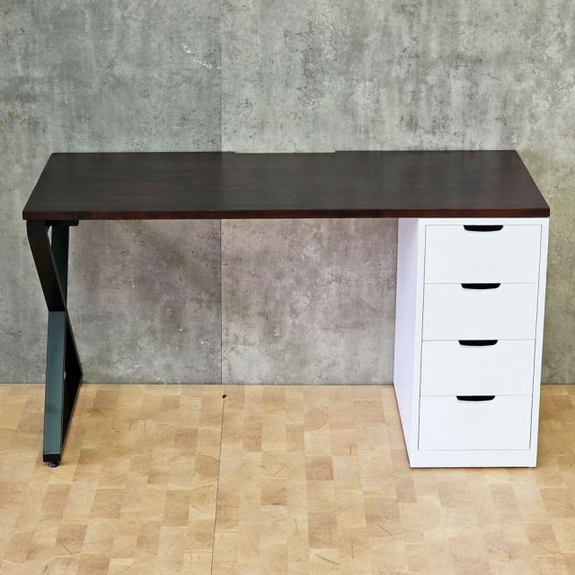 Bàn gác tủ chân chữ X 140x60cm gỗ tự nhiên BD68181