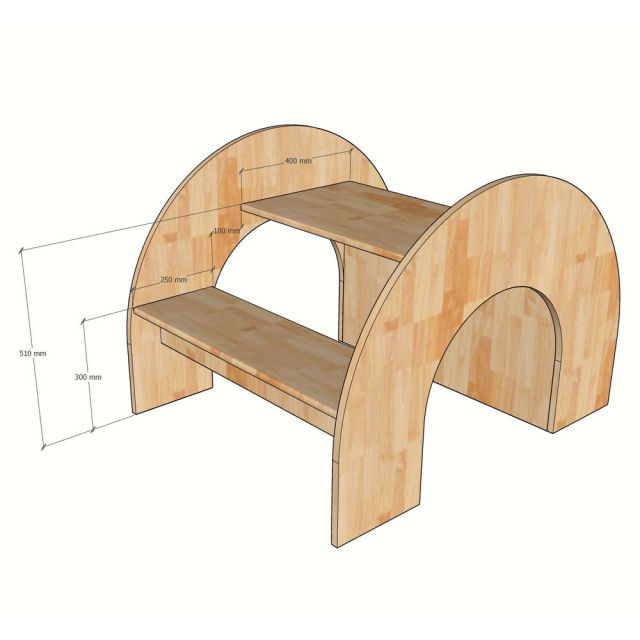 Bàn học rainbow cho bé cấp 1 gỗ plywood TREM013