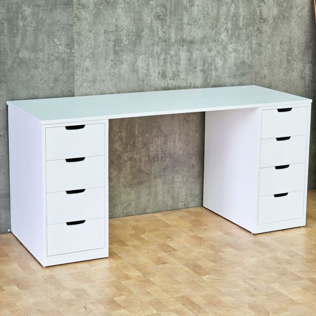 Bàn làm việc gác tủ 160x60cm gỗ cao su BD68180