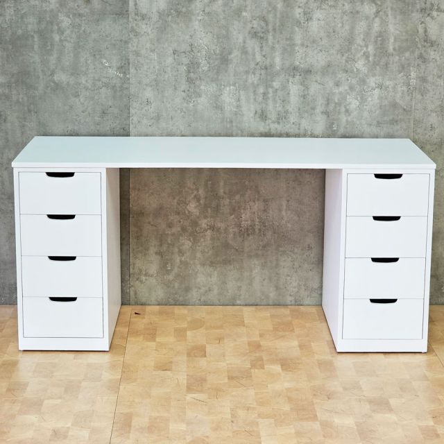 Bàn làm việc gác tủ 160x60cm gỗ cao su BD68180