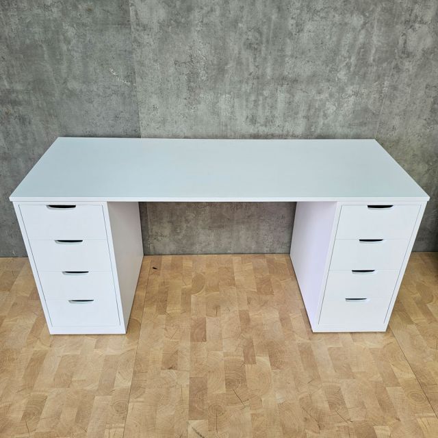 Bàn làm việc gác tủ 160x60cm gỗ cao su BD68180