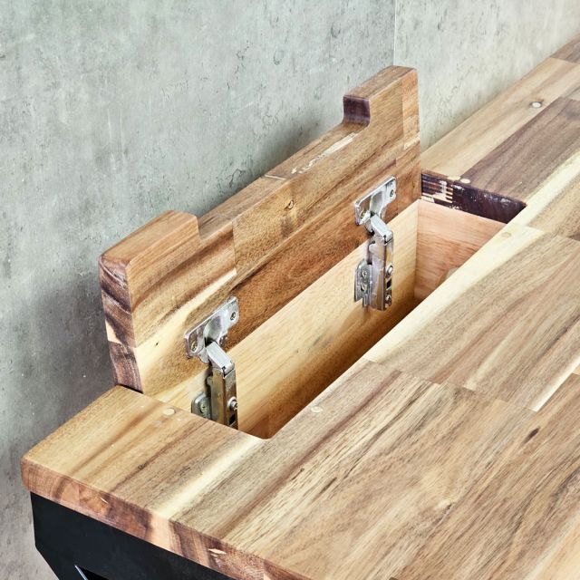 Bàn làm việc có hộp điện 200x80cm gỗ tràm GD68118