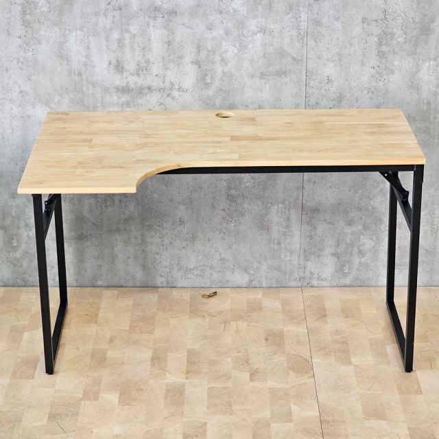 Bàn góc L chân gấp gọn 120x70cm gỗ cao su CD68049