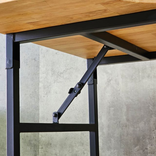 Bàn góc L chân gấp gọn 120x70cm gỗ cao su CD68049