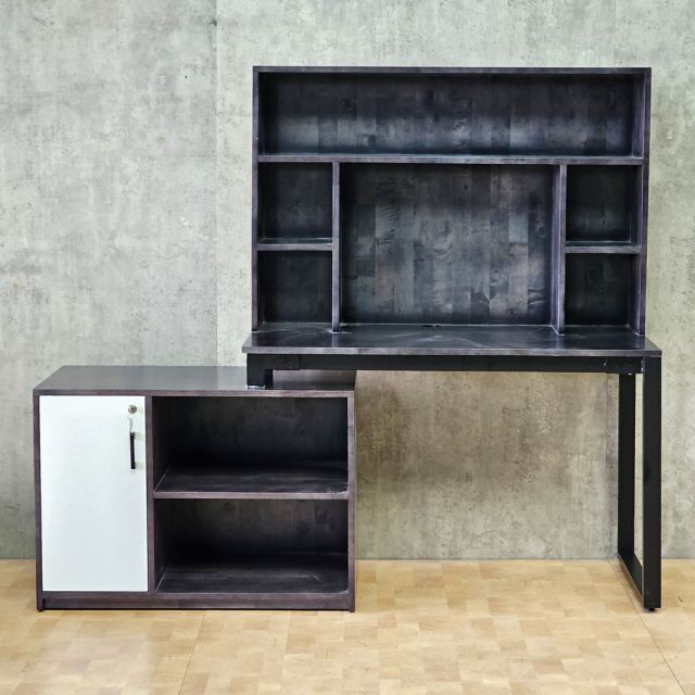 Bàn làm việc gác tủ 180x60x158cm gỗ cao su BD68185