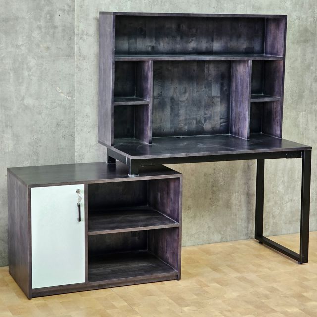 Bàn làm việc gác tủ 180x60x158cm gỗ cao su BD68185