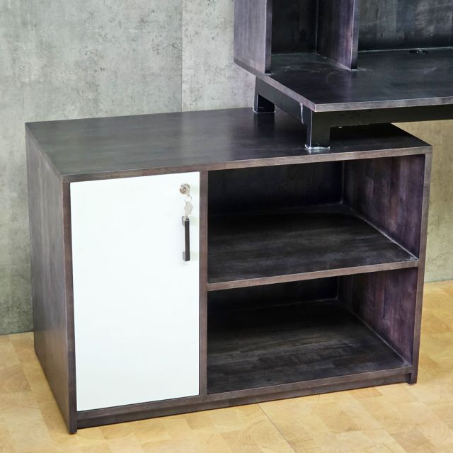 Bàn làm việc gác tủ 180x60x158cm gỗ cao su BD68185