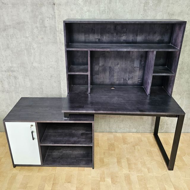 Bàn làm việc gác tủ 180x60x158cm gỗ cao su BD68185