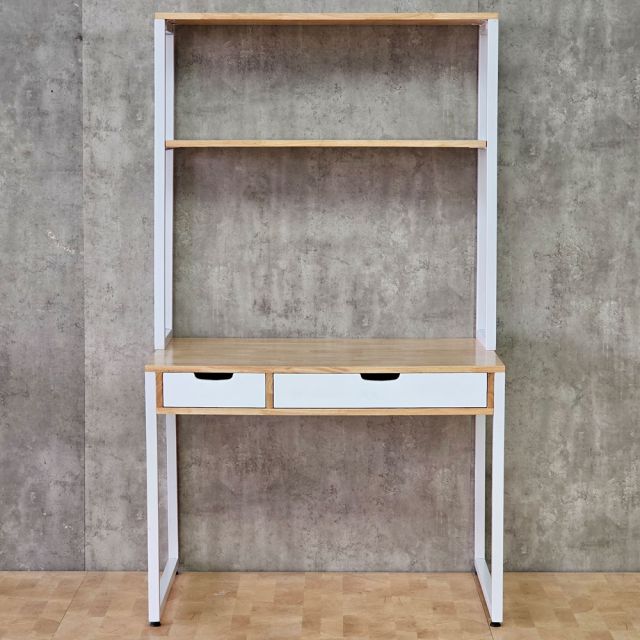 Bàn học liền kệ sách 100x60x170cm gỗ cao su FD68091