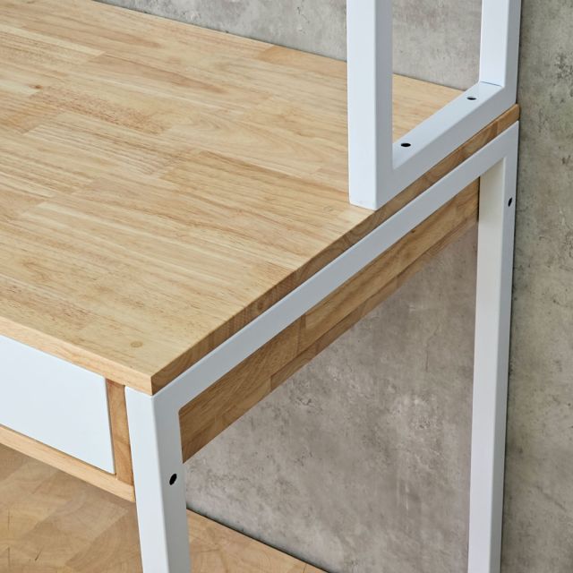 Bàn học liền kệ sách 100x60x170cm gỗ cao su FD68091