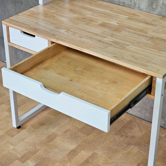 Bàn học liền kệ sách 100x60x170cm gỗ cao su FD68091