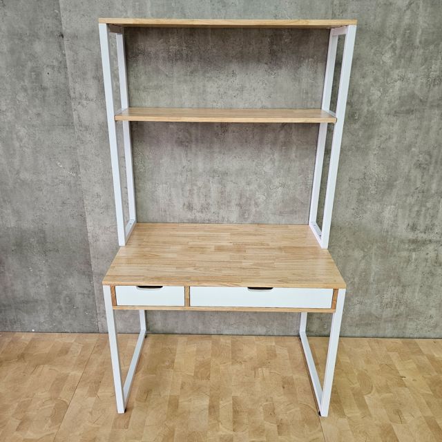 Bàn học liền kệ sách 100x60x170cm gỗ cao su FD68091