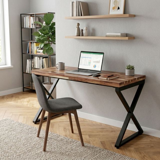 Bàn làm việc 140x60cm gỗ tràm ghép 2 tấm HBXC063