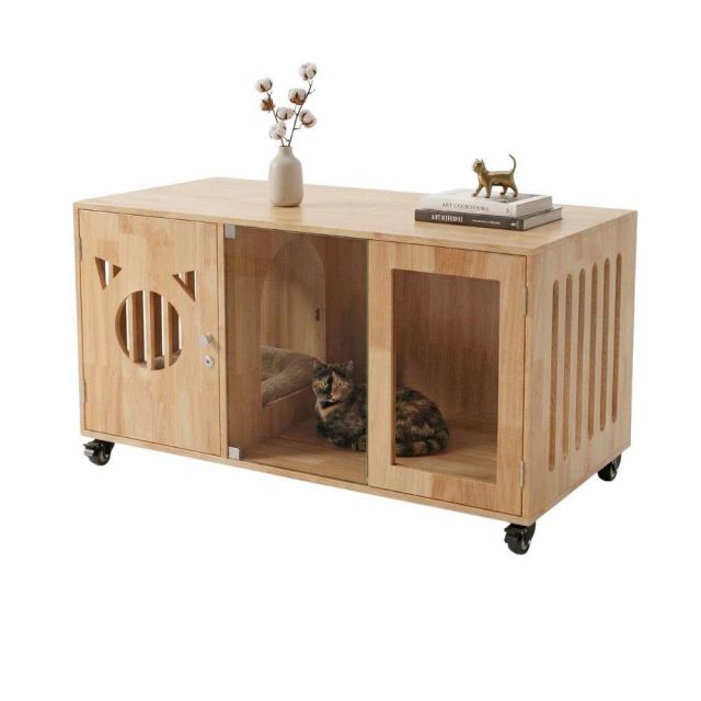 Chuồng mèo di động 4CAT 120x60x65cm gỗ cao su TT68370