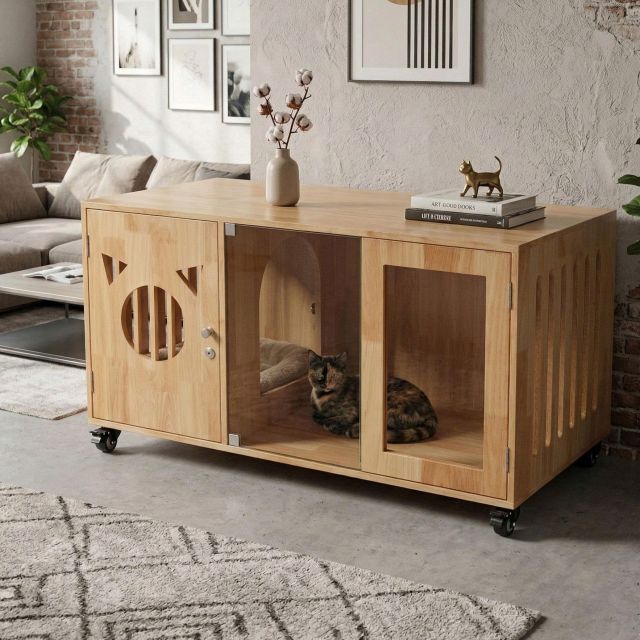 Bàn sofa di động 120x60x65cm gỗ cao su TT68370