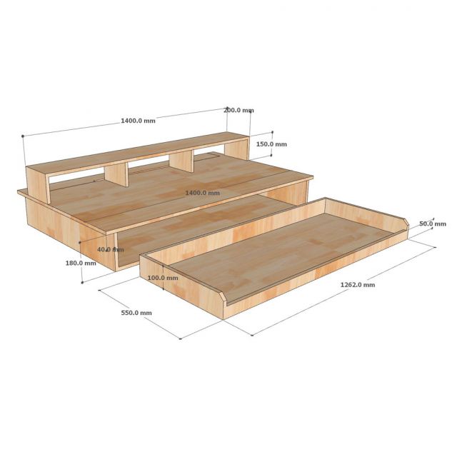 Bàn StudioDesk có hộp điện 140x82cm gỗ cao su SD68037