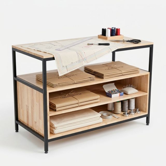 Bàn thao tác 120x60x85cm gỗ cao su WSTB006