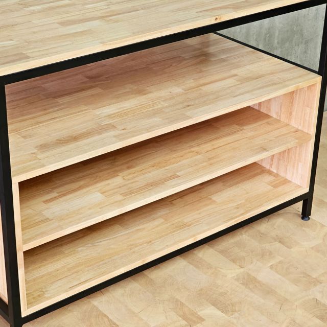 Bàn thao tác 120x60x85cm gỗ cao su WSTB006