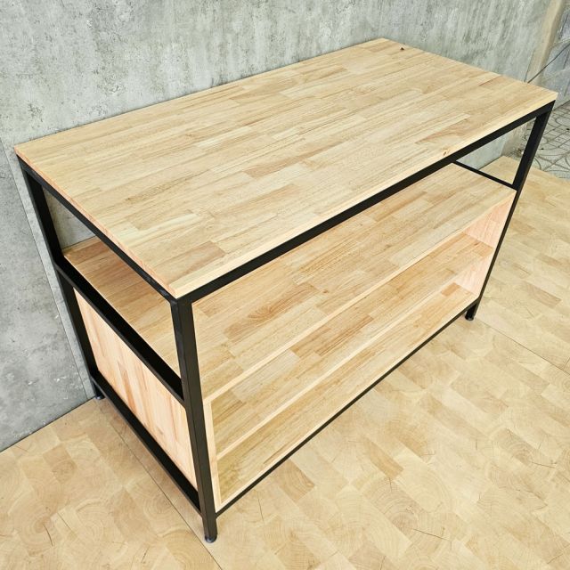 Bàn thao tác 120x60x85cm gỗ cao su WSTB006