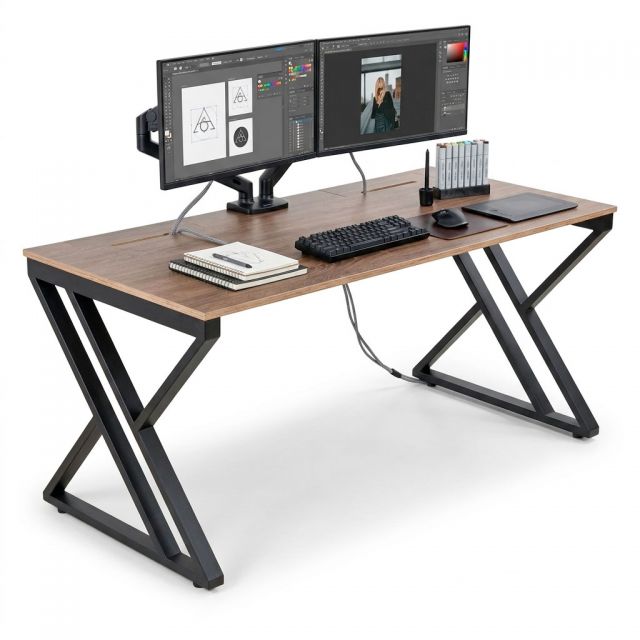 Bàn làm việc có hộp điện 160x70cm gỗ plywood ZD043