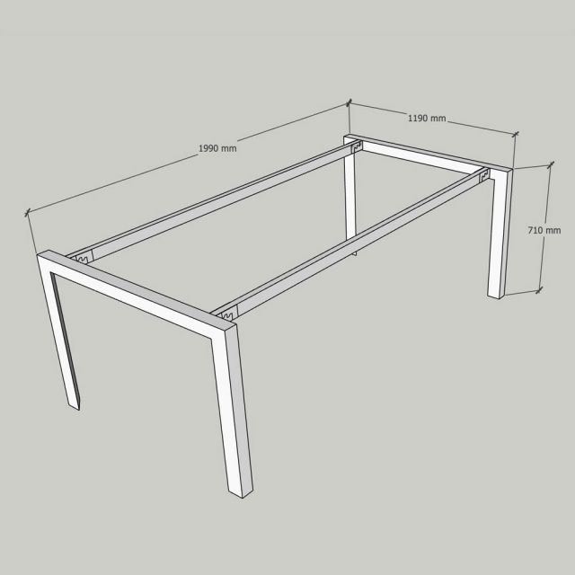 Chân sắt tam giác cho bàn 200x120cm hệ Trian HCTA027