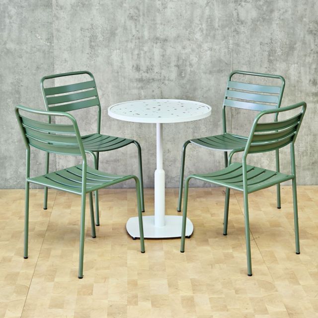 Combo bàn cafe tròn và 4 ghế cafe sắt CBCF357