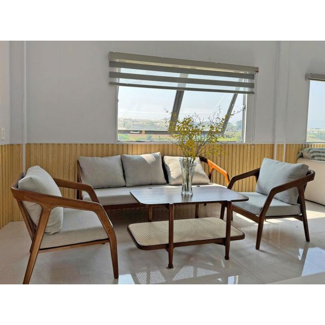 Combo bàn ghế sofa gỗ KANA CBSF68075