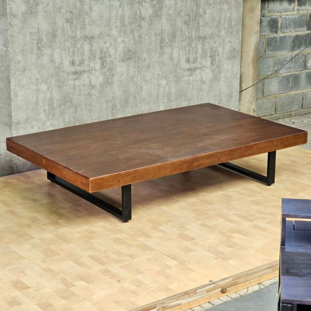 Giường ngủ 120x200cm gỗ cao su chân sắt GN68067