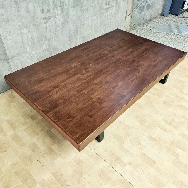 Giường ngủ 120x200cm gỗ cao su chân sắt GN68067