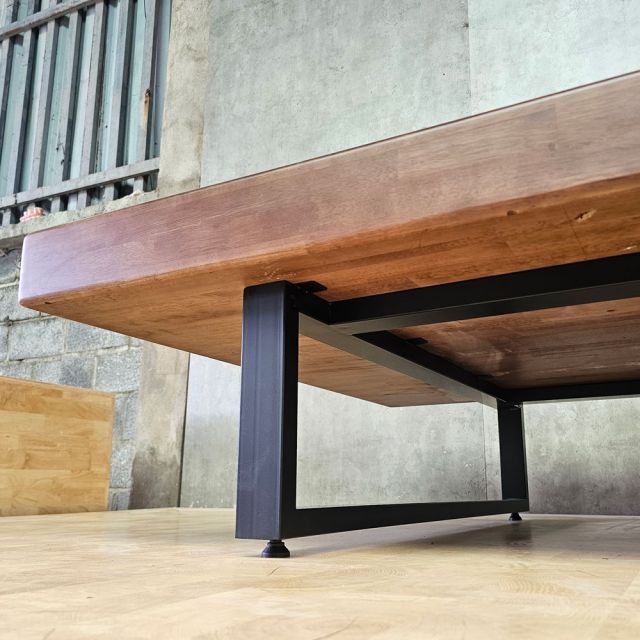 Giường ngủ 120x200cm gỗ cao su chân sắt GN68067