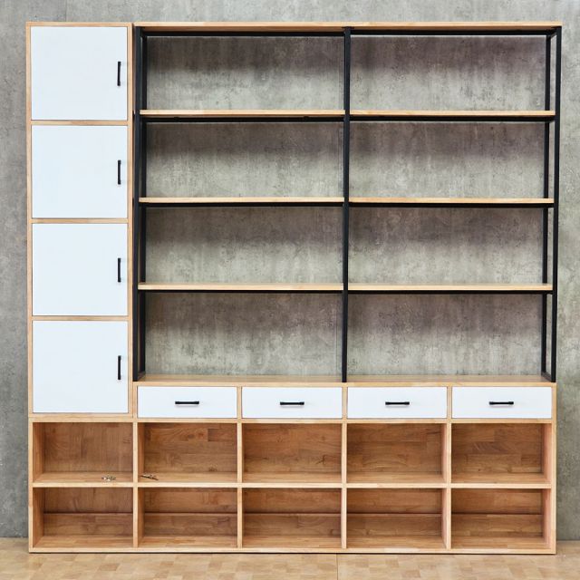Kệ trang trí gỗ cao su 225x32x225cm gỗ cao su KTT68074