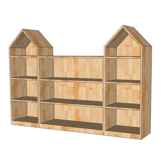 Bộ tủ kệ cho bé 160x30x110cm gỗ cao su TREM012