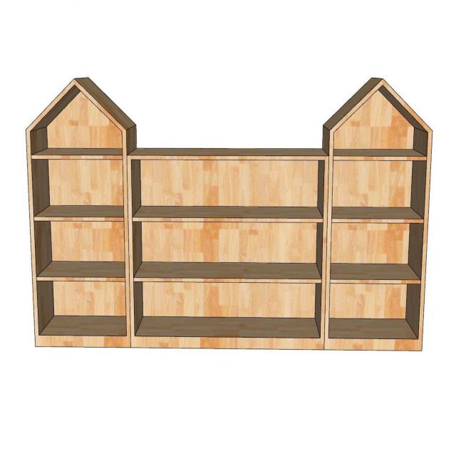 Bộ tủ kệ cho bé 160x30x110cm gỗ cao su TREM012
