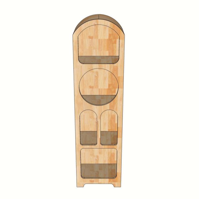 Kệ sách cho bé 40x30x150cm gỗ cao su TREM007