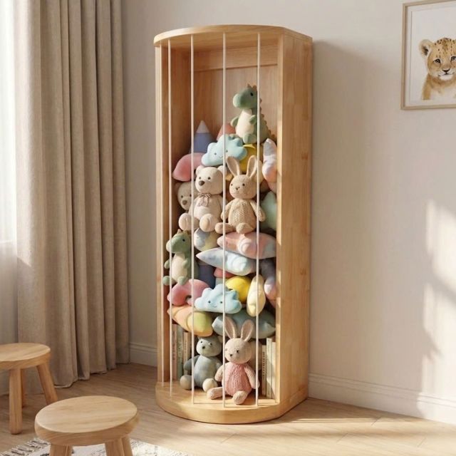 Kệ để thú nhồi bông 50x35x140cm gỗ cao su TREM001