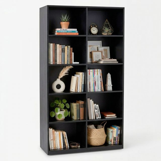 Kệ sách 5 tầng 100x40x180cm gỗ cao su KS68367