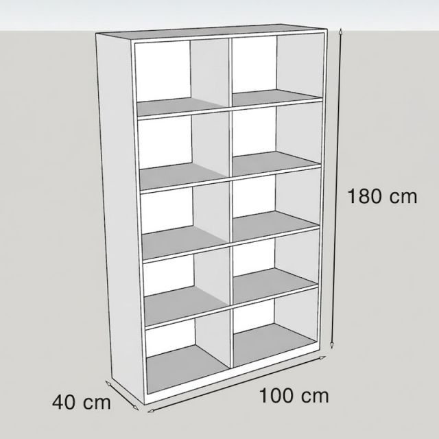 Kệ sách 5 tầng 100x40x180cm gỗ cao su KS68367