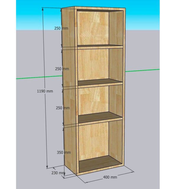 Kệ sách 4 tầng 40x23x120cm gỗ cao su KS68368