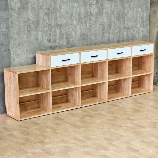 Kệ trang trí 225x32x73cm gỗ cao su KTT68076