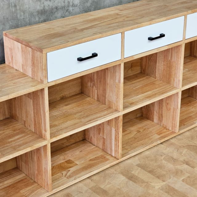 Kệ trang trí 225x32x73cm gỗ cao su KTT68076