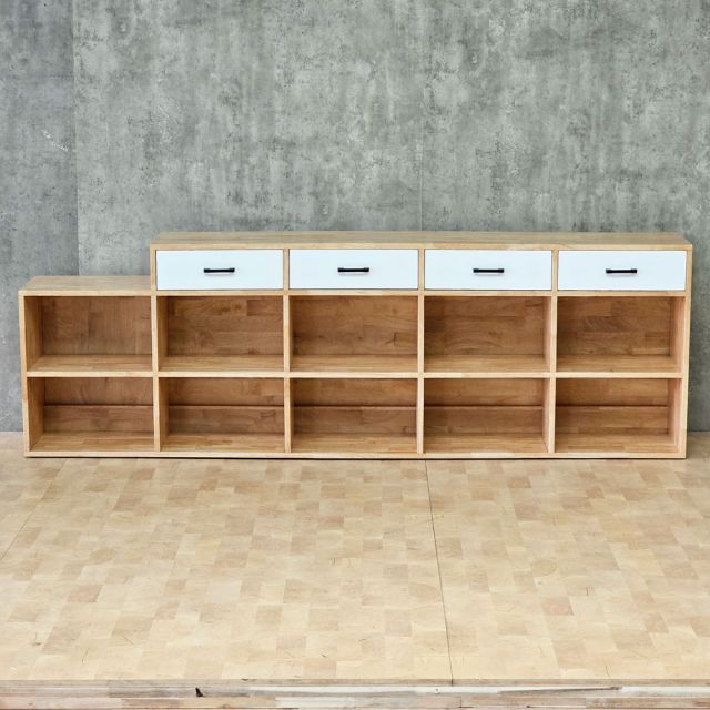 Kệ trang trí 225x32x73cm gỗ cao su KTT68076