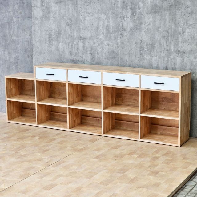 Kệ trang trí 225x32x73cm gỗ cao su KTT68076