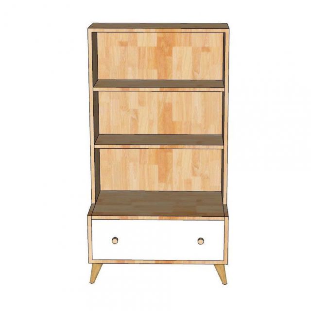 Kệ sách cho bé 60x35x110cm gỗ cao su TREM008