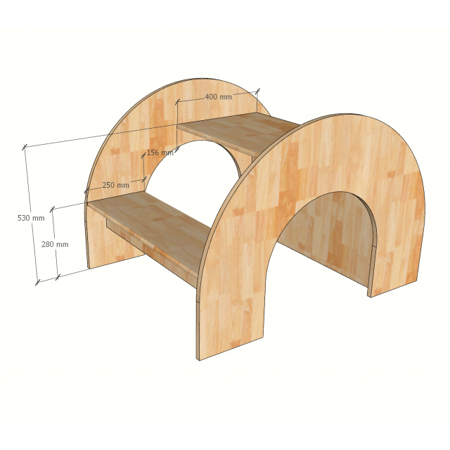 Bàn học rainbow cho bé cấp 1 gỗ plywood TREM013