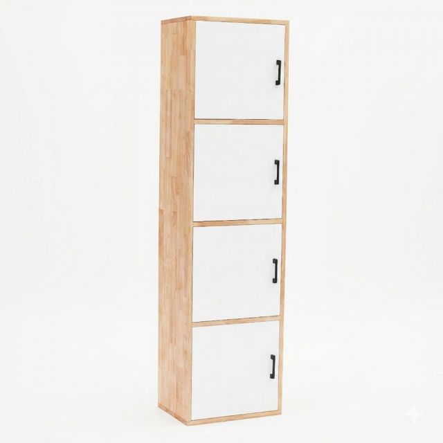 Tủ trang trí ô vuông 45x32x168cm gỗ cao su KS68369