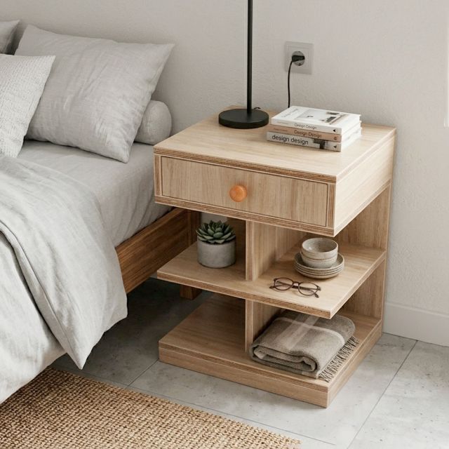 Tủ đầu giường KAIRO 40x35x50cm gỗ plywood TDG68074