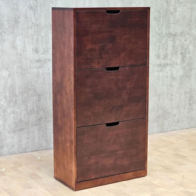 Tủ giày 3 ngăn 60x30x100cm gỗ cao su KG68014